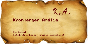 Kronberger Amália névjegykártya